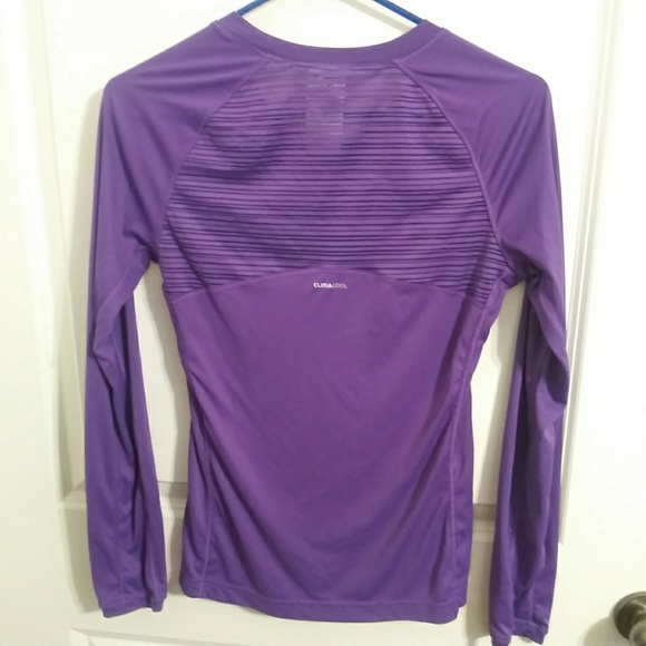 Purple adidas long sleeve athletic climacool shirt - Picture 5 of 6